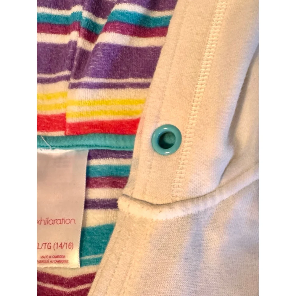 XHILARATION Bathing suit cover-up Cotton terry cloth with rolled hems girls XL - Picture 12 of 13